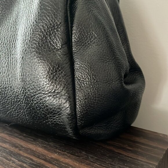 Coach Madison Cafe Carryall 27859 Black Pebbled Leather Gold Accents GUC - Picture 5 of 11